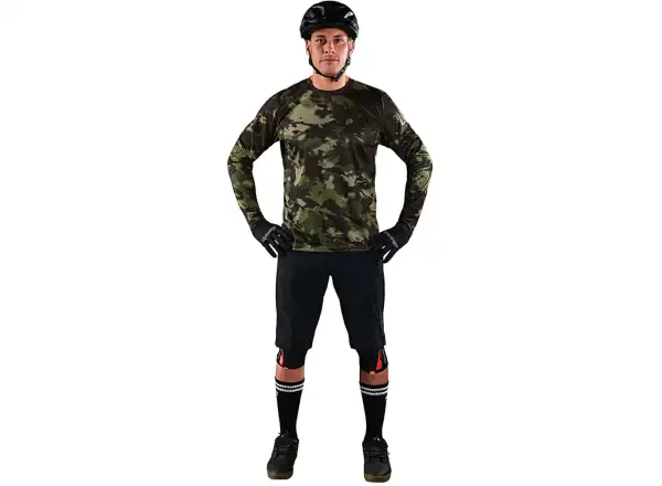 Troy Lee Designs Flowline Herrentrikot Langarm Covert Armee grün