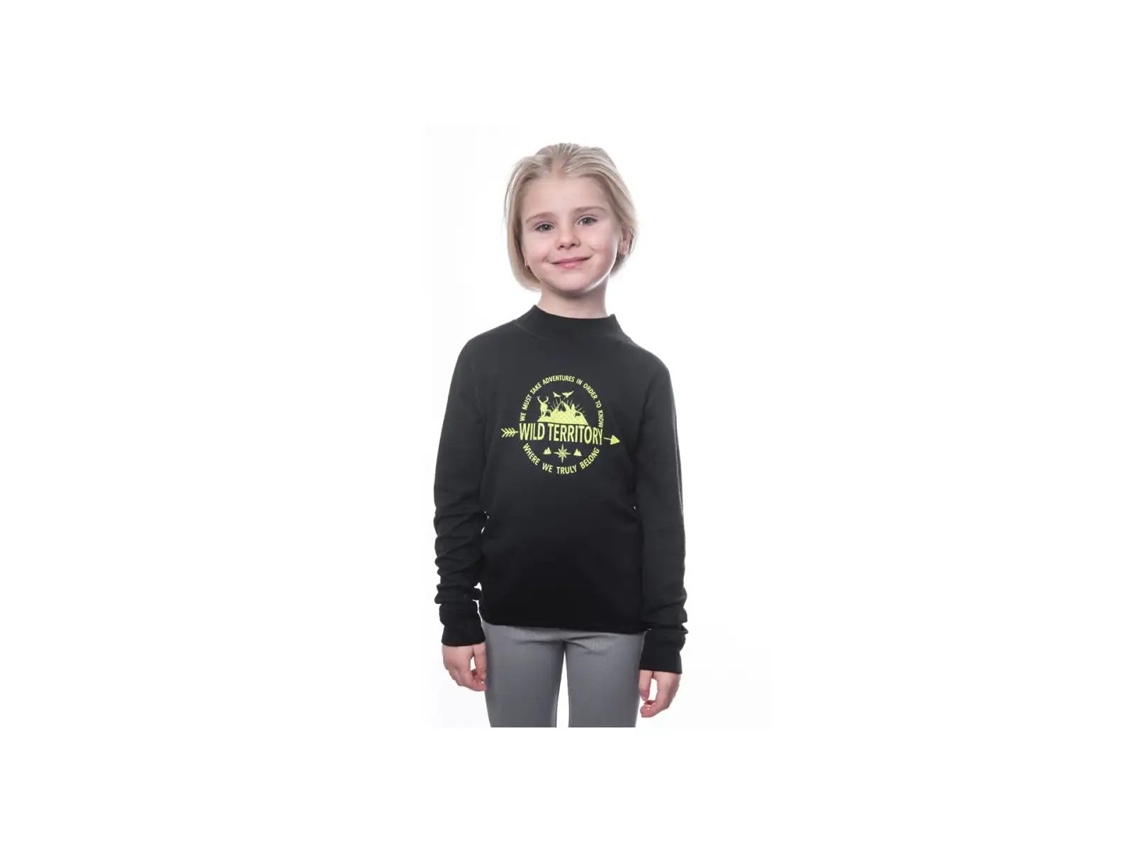 Sensor Merino DF Territory Kinder Langarmshirt schwarz