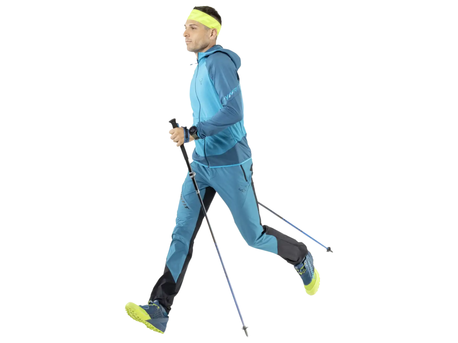 Dynafit Ultra Pro Pole ist ein zusammenklappbarer Laufstock aus Carbon in Methylblau.