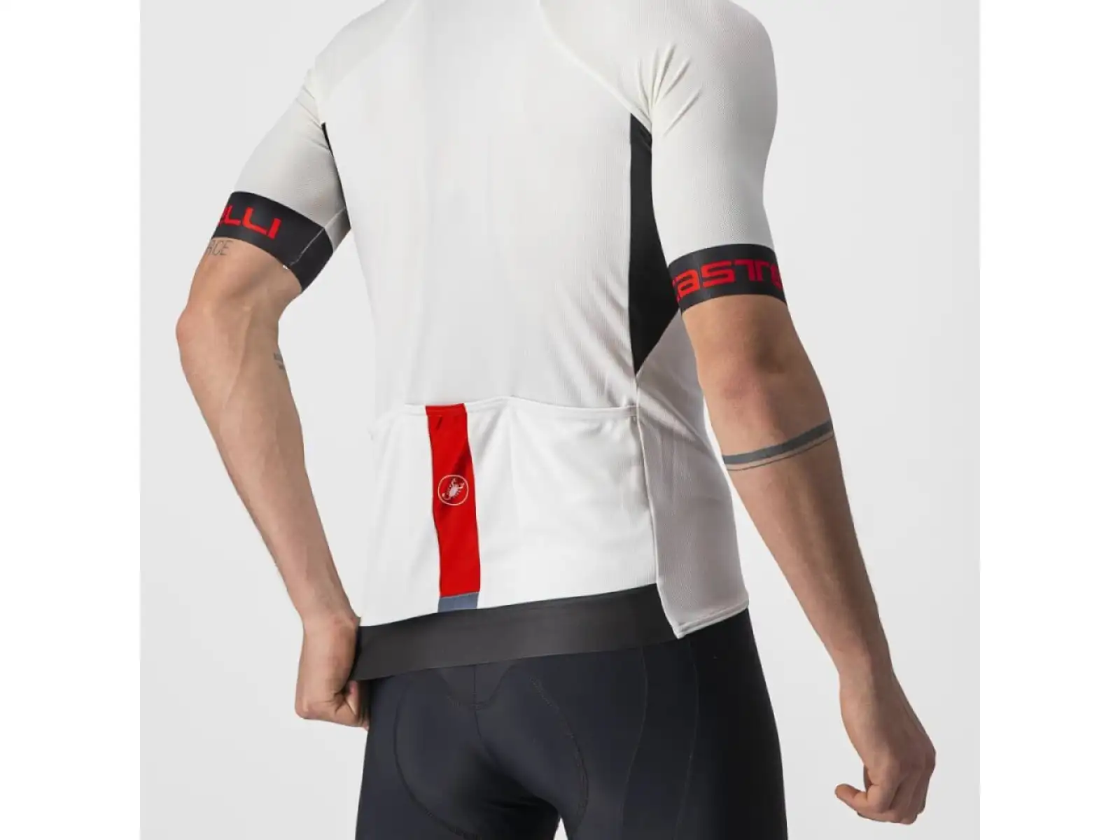 Castelli Entrata VI Herren Kurzarmtrikot elfenbein/hellschwarz/rot