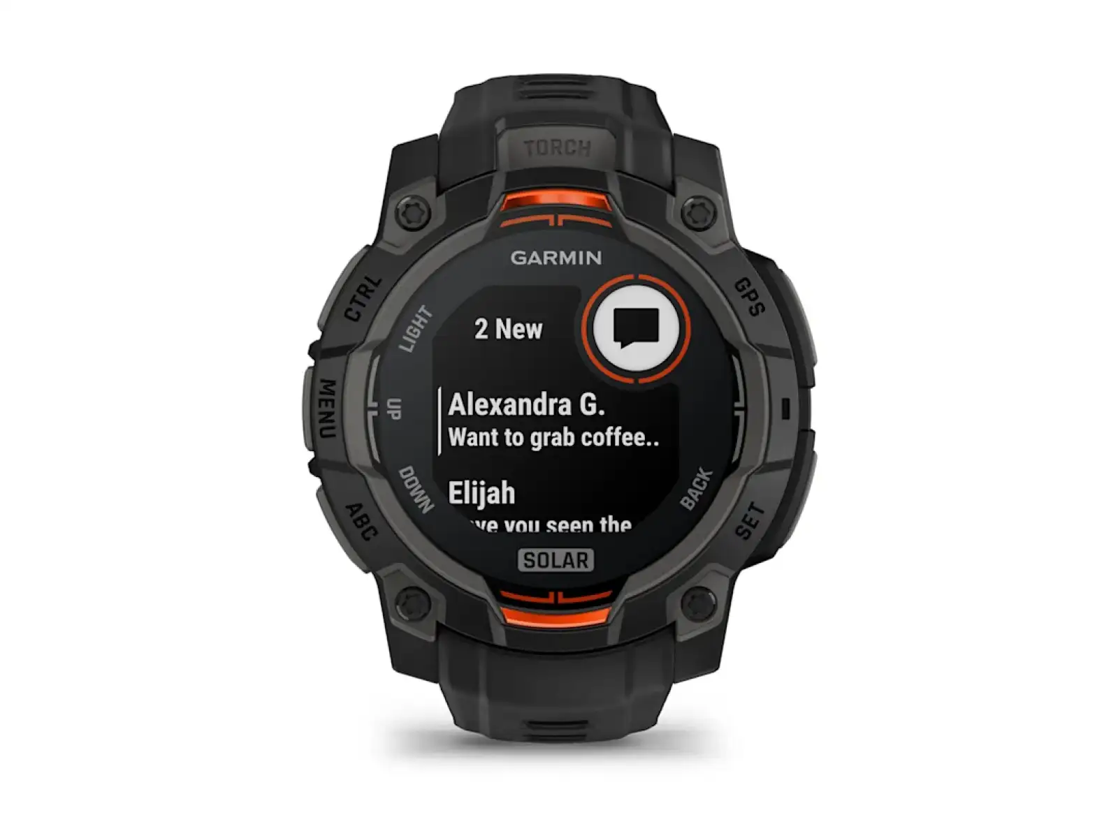 Garmin Instinct 3 Solar 45 mm Smartwatch Schwarz/Schwarzes Armband