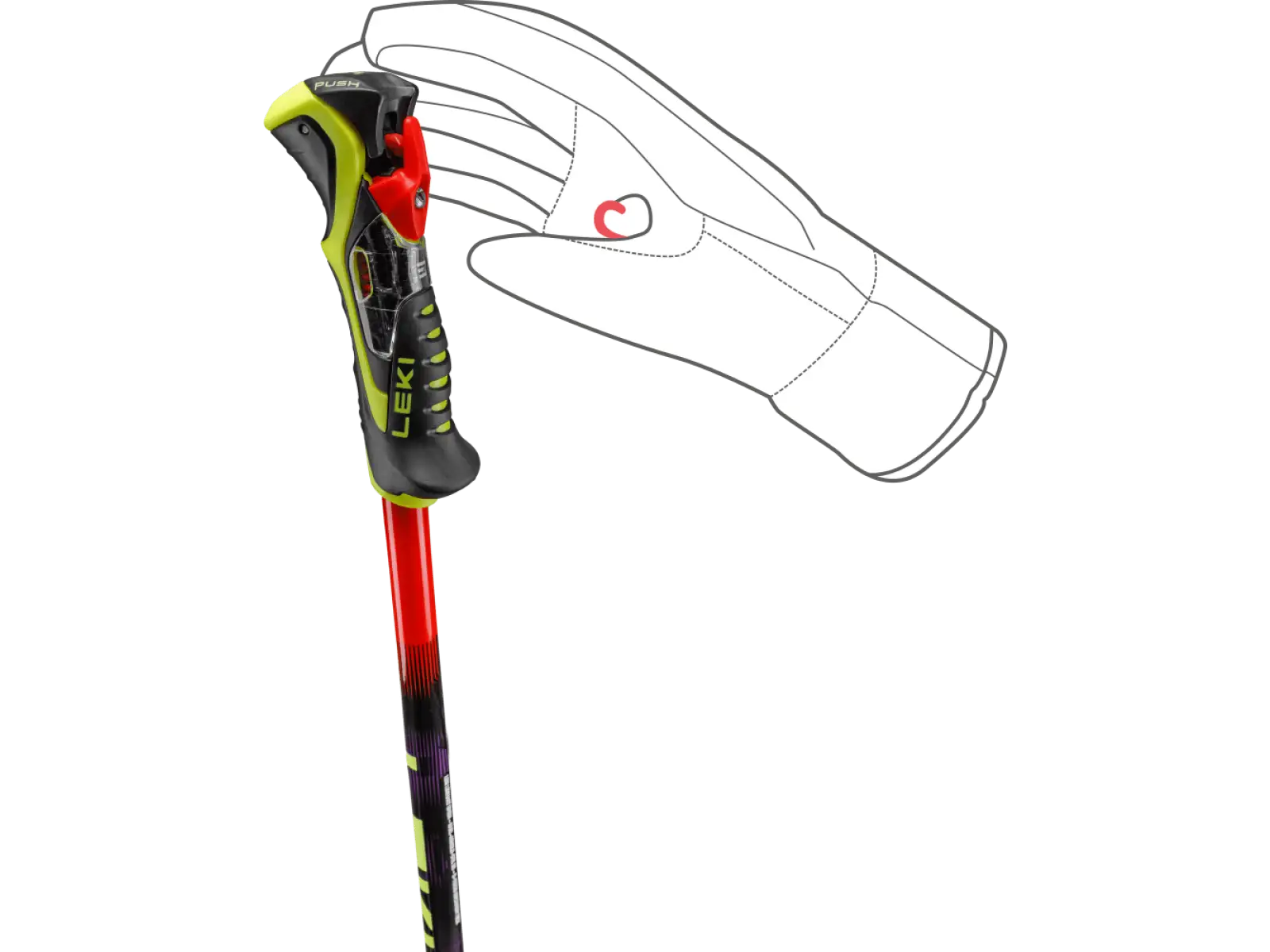 Leki WCR Pro Lite SL TR Abfahrtsstöcke Bright red-violet-neonyellow