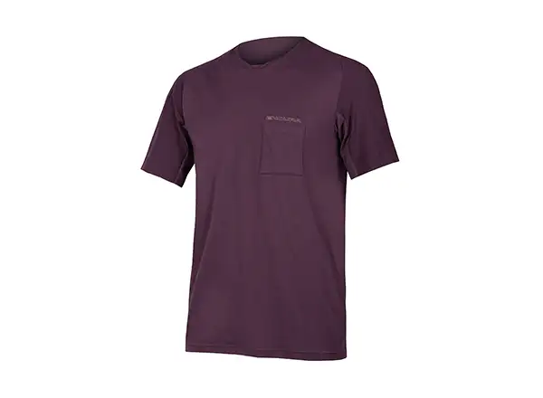 Endura GV500 Foyle Herren-T-Shirt Kurzarm Aubergine