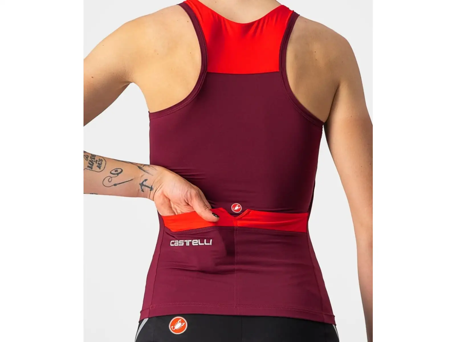 Castelli Solaris Damen ärmelloses Trikot bordeaux/rot