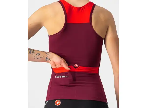 Castelli Solaris Damen ärmelloses Trikot bordeaux/rot