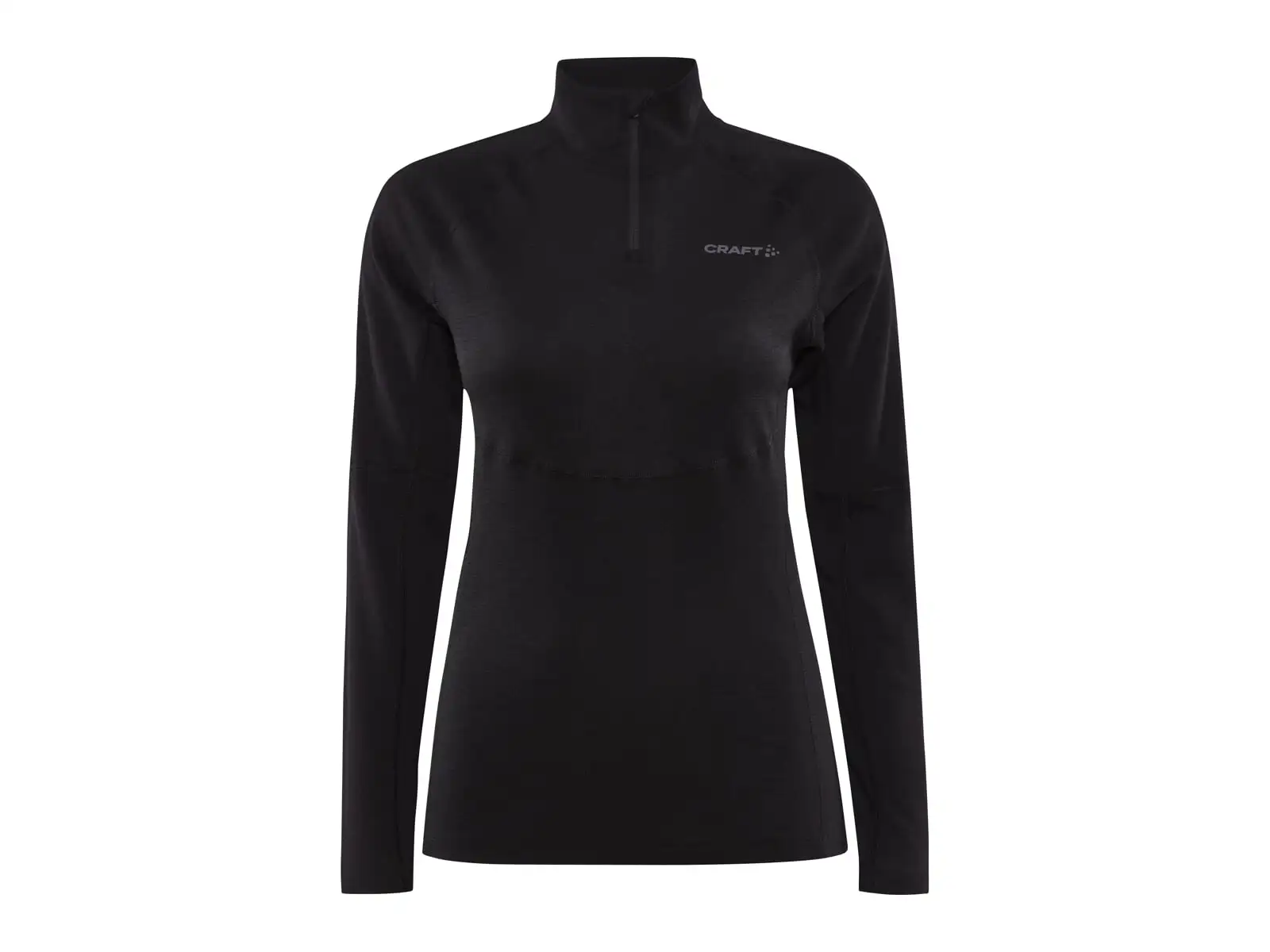Craft ADV Wool Merino Damen Langarmshirt mit Reißverschluss schwarz