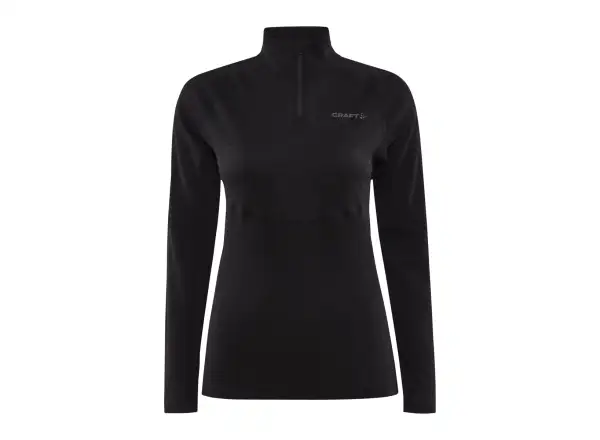 Craft ADV Wool Merino Damen Langarmshirt mit Reißverschluss schwarz