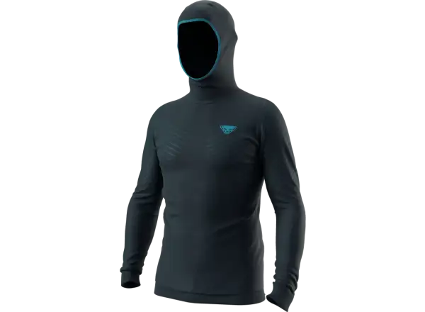 Dynafit Tigard Merino Kapuzen-Shirt für Herren, langärmliges Shirt, Blaubeere