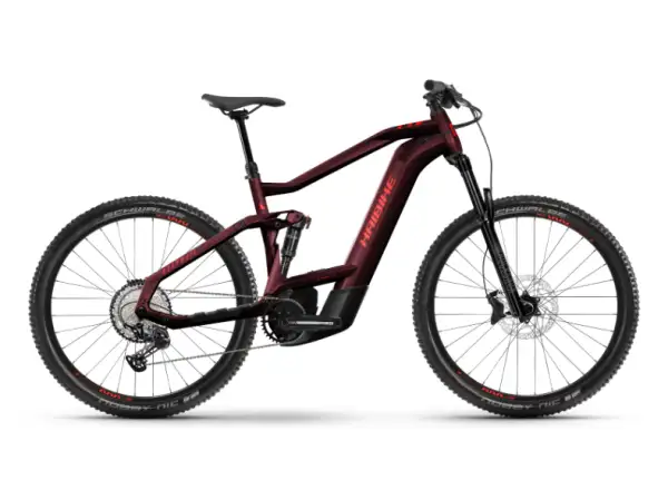 Haibike AllTrail 8 29" vollgefedertes Elektrofahrrad in Tuscan/Neon Rot Glanz.