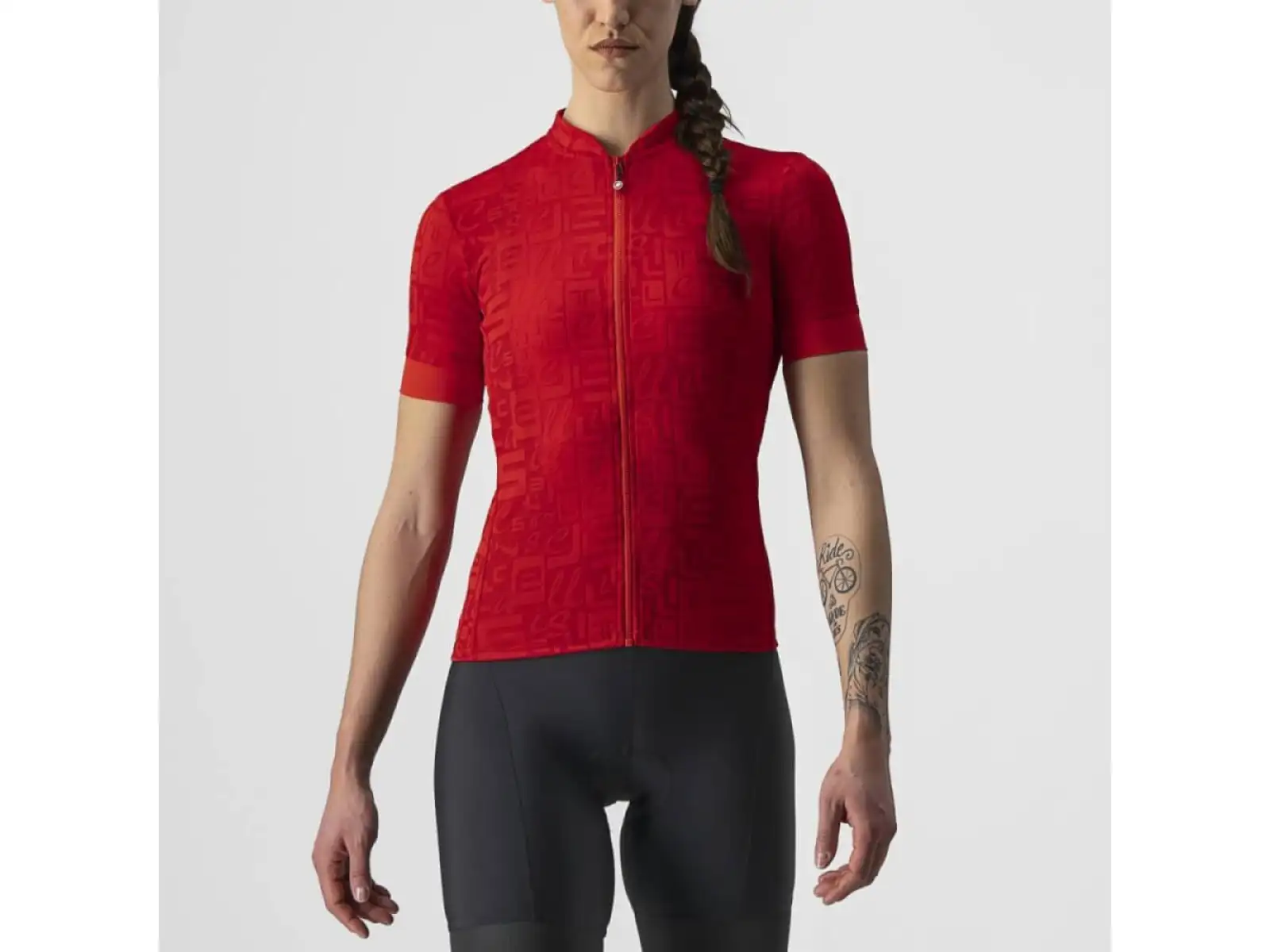 Castelli Promessa Jacquard Damen Kurzarmtrikot rot