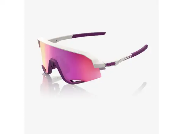 100% Slendale Sonnenbrille – Matte Chalk mit Purple Multilayer Mirror Lens