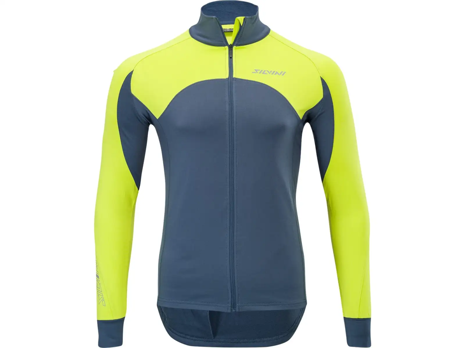 Silvini Matese MJ1507 Herrenhoodie mit langem Reißverschluss in Holzkohle/Limettengrün.