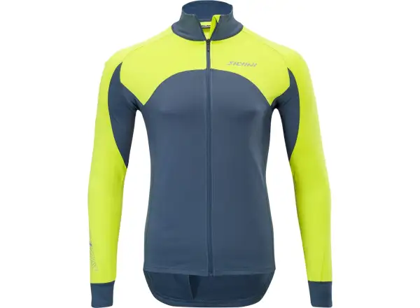 Silvini Matese MJ1507 Herrenhoodie mit langem Reißverschluss in Holzkohle/Limettengrün.