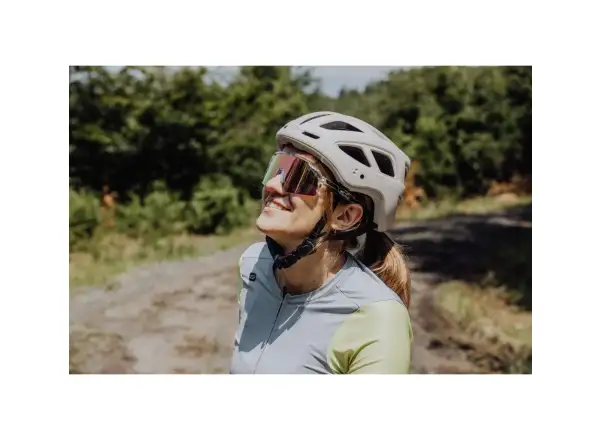 Force Strive Fahrradbrille transparent/violett-gelbes Glas