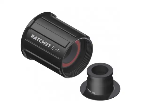 DT Swiss Ratchet EXP Road Nabe HG11 mit 12-mm-Endkappe.