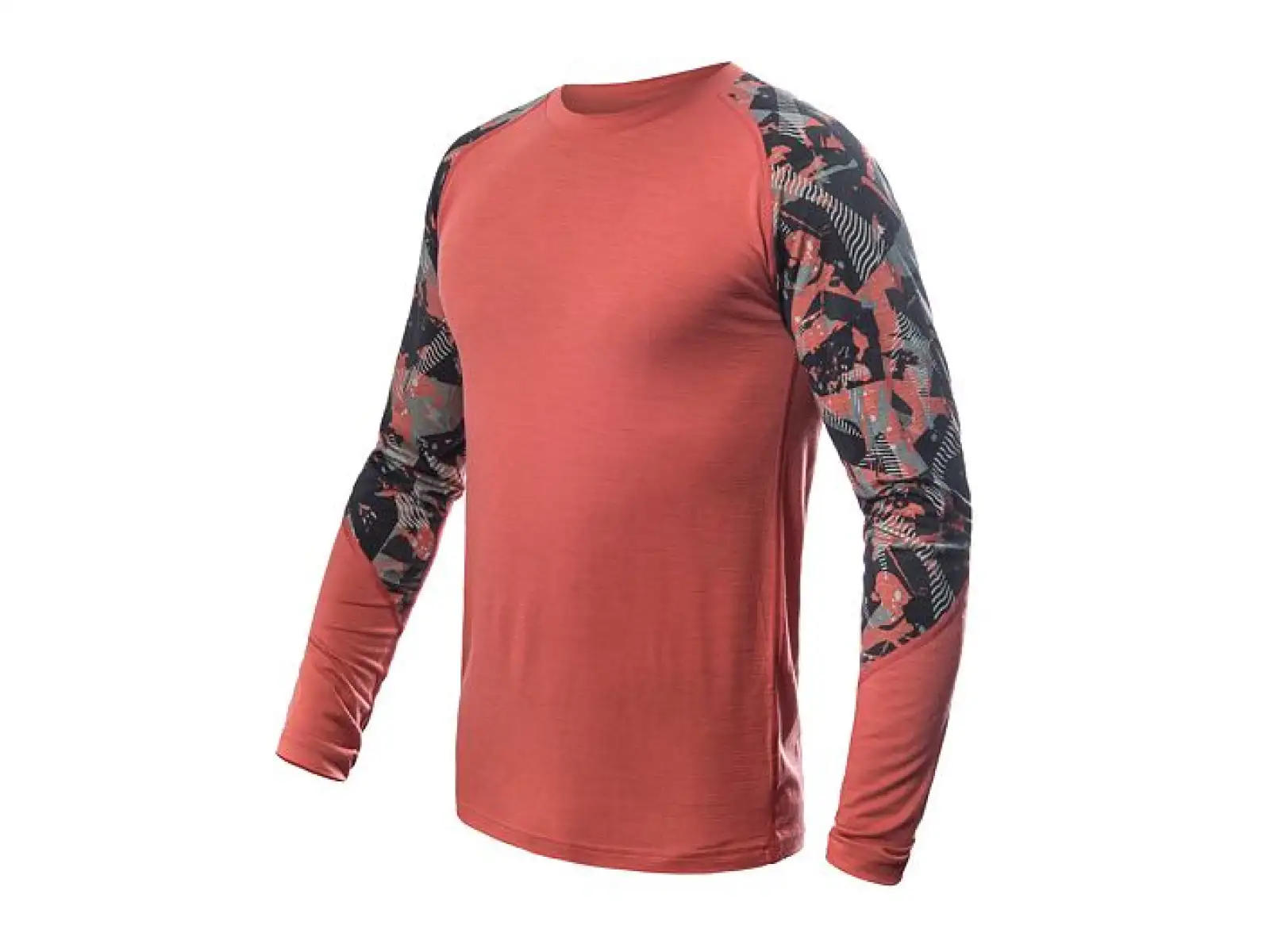 Sensor Merino Impress Herren T-Shirt Langarm Terracotta/Rush