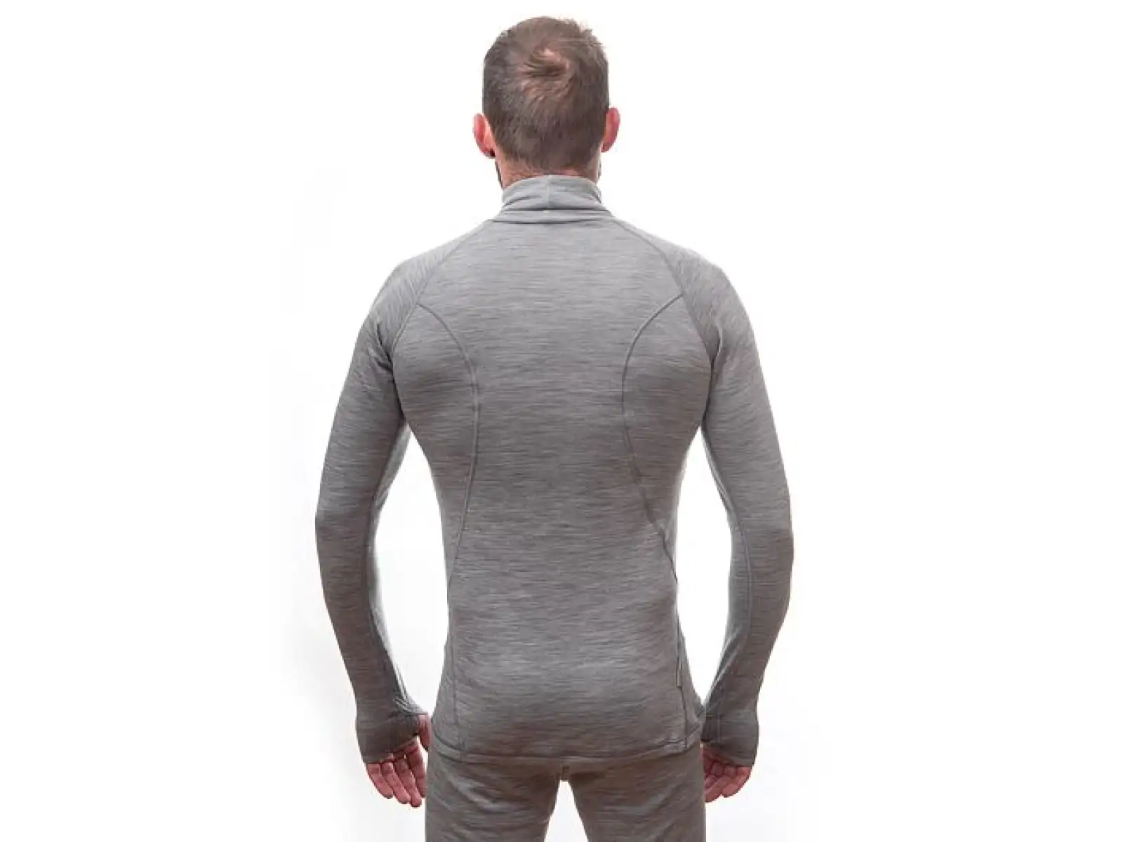 Sensor Merino Bold Neck Herren T-Shirt Langarm Cool Gray