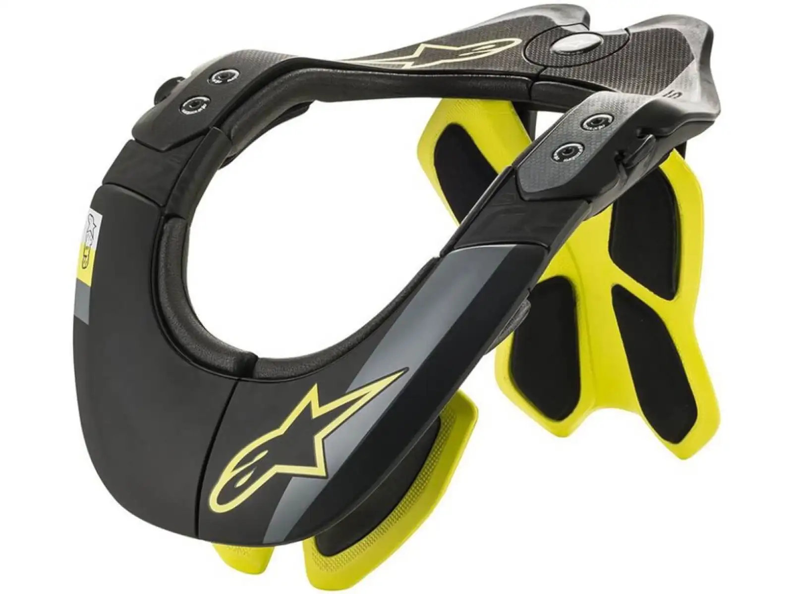 Alpinestars BNS Tech-2 Nackenprotektor Schwarz/Gelbfluoreszierend