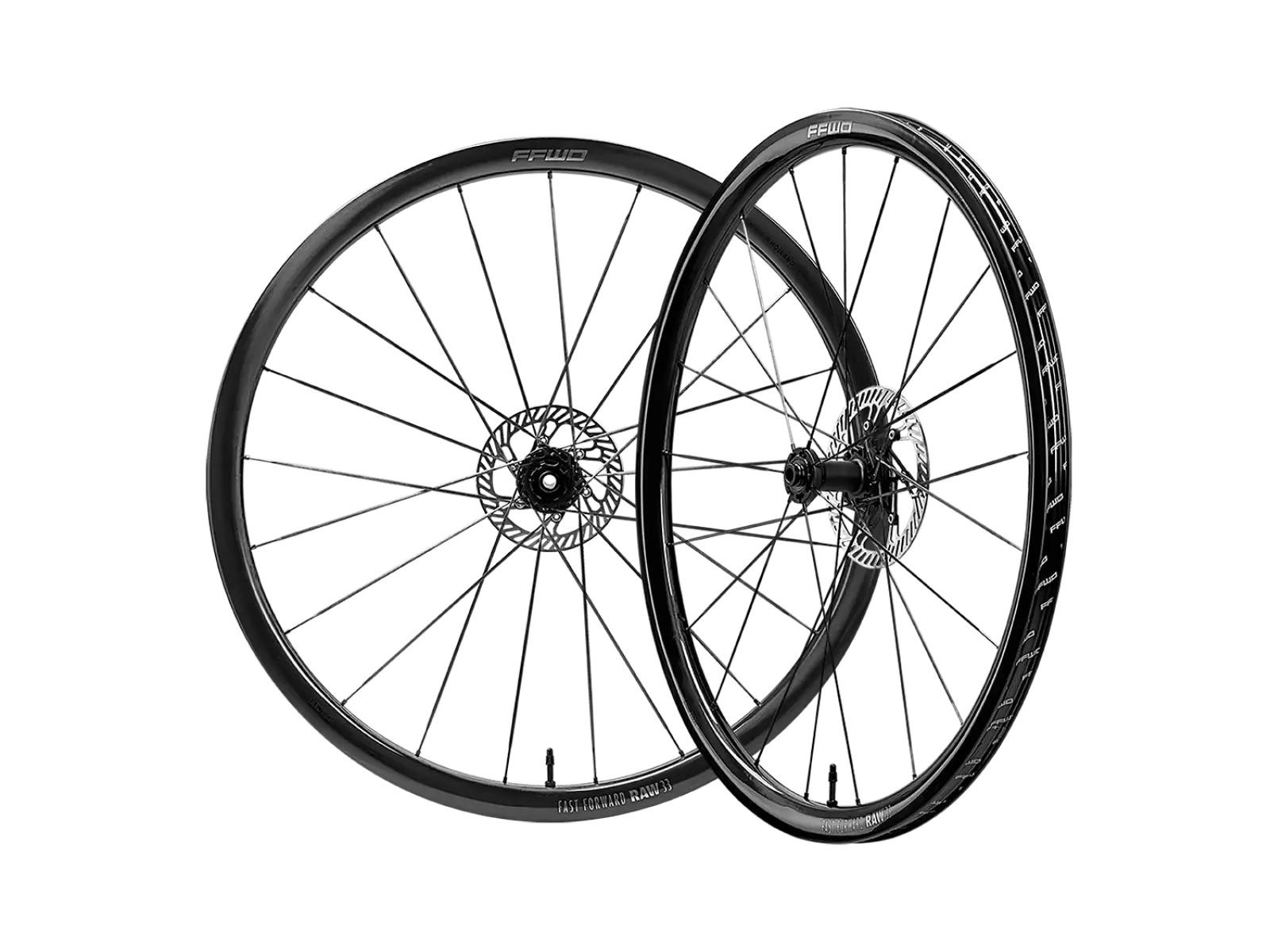 FFWD RAW CS 33 Straßenrad-Radsatz, glänzendes Schwarz