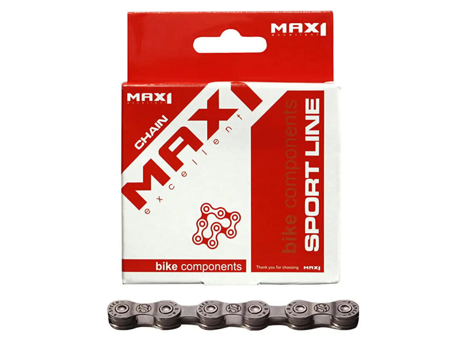 MAX1 E-Bike Kette 9 Gänge 124 Glieder grau