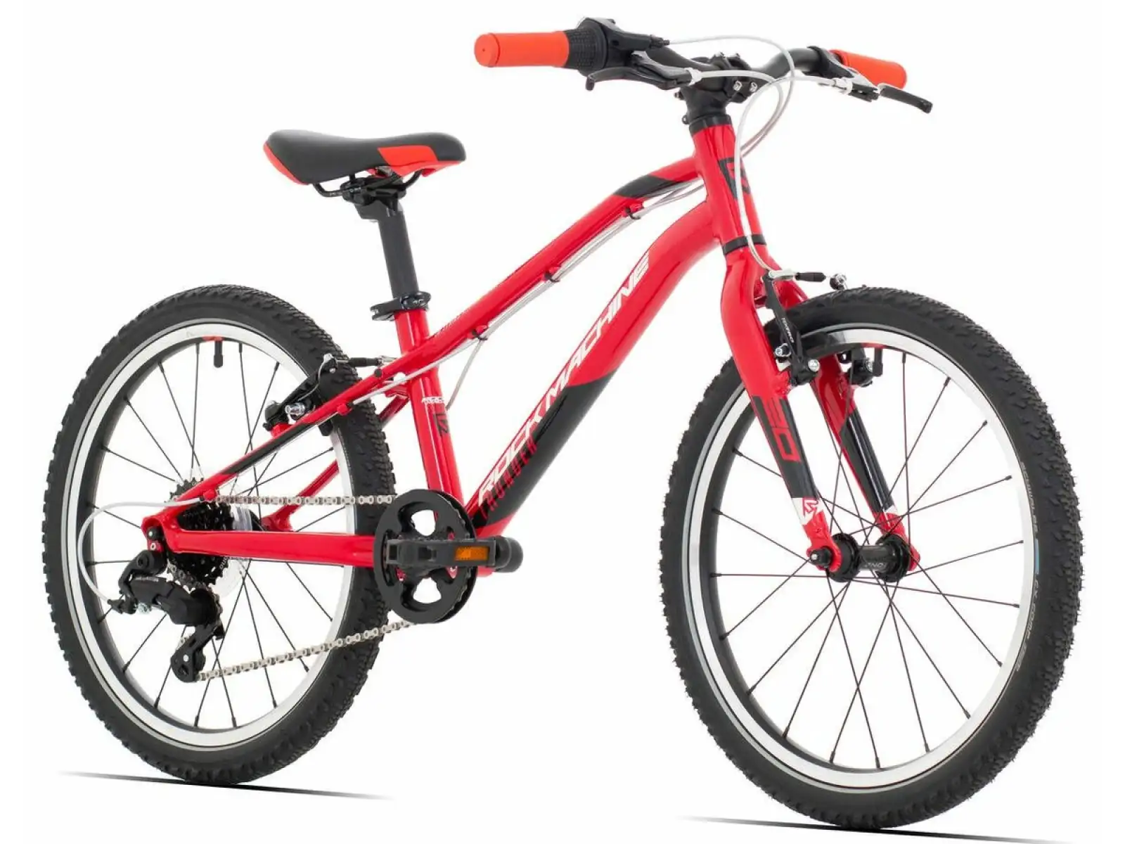 Rock Machine Thunder 20 Glanz Dunkelrot/Schwarz/Weiß Kinderfahrrad