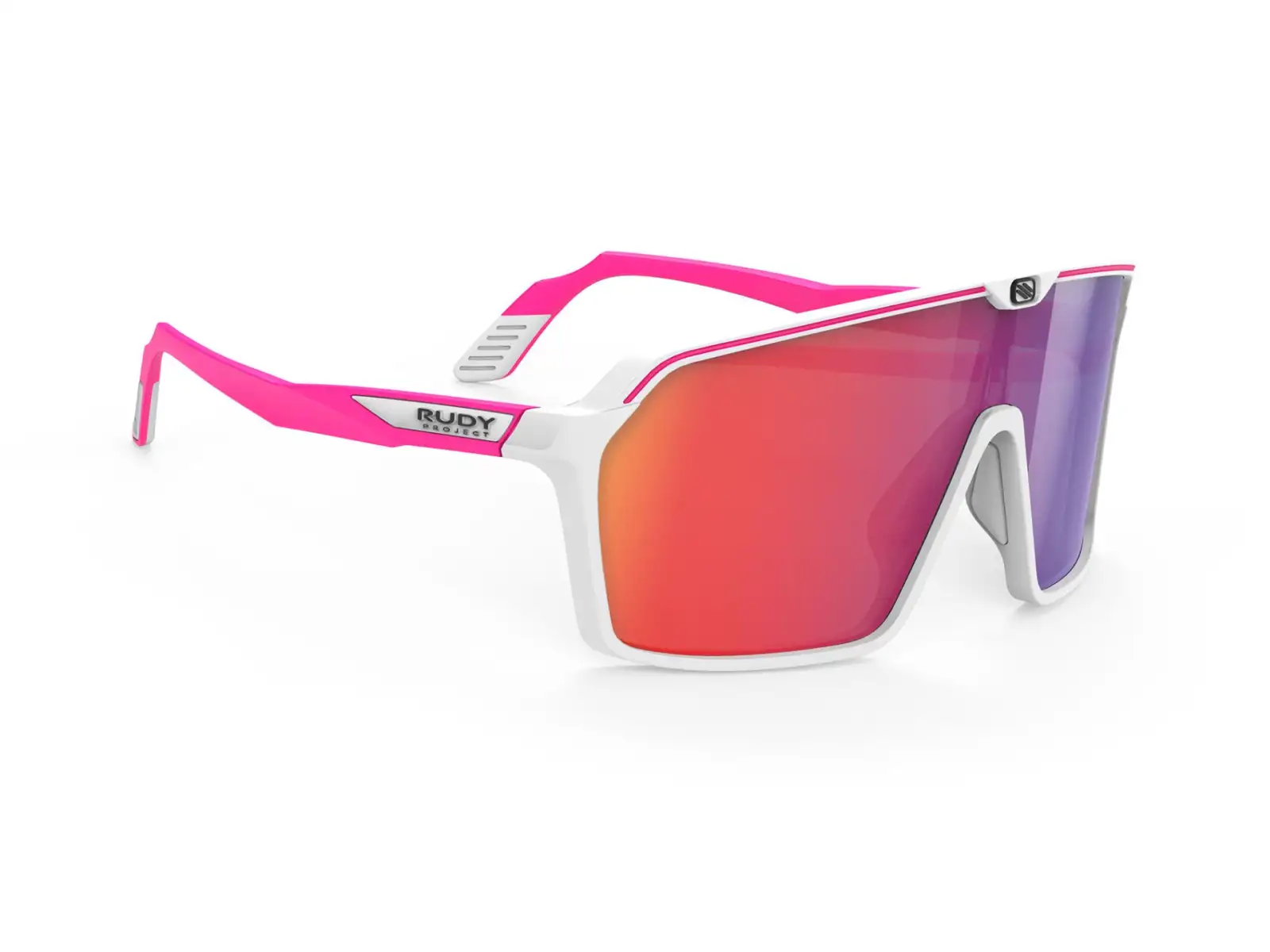 Rudy Project Spinshield Sonnenbrille Weiß-Pink fluo/Multilaser Rot.