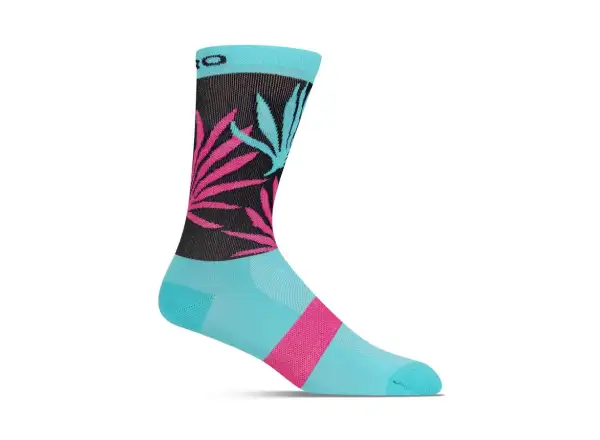 Giro Comp High Rise Socken Schreiendem Teal/Neon Pink Palmen