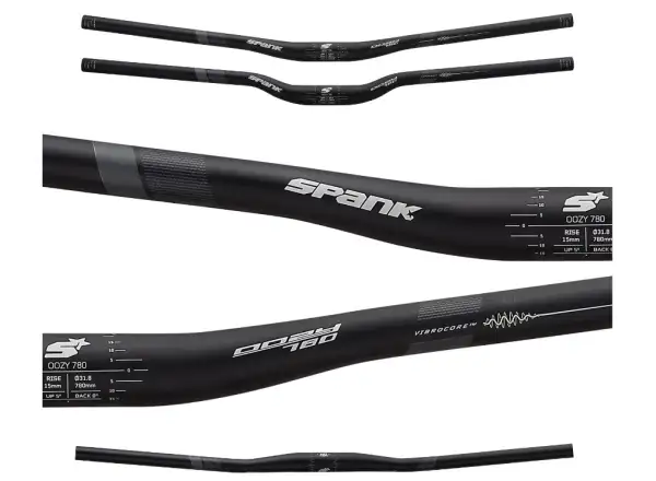 Spank OOZY Vibrocore Lenker 780 mm 15R Schwarz Grau