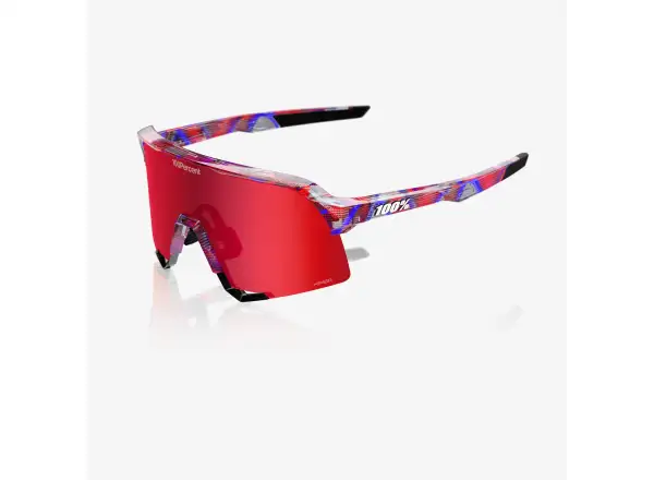 100% S3 Brille FDJ Gloss Translucent Red/Blue/HiPER Fire Red Mirror Lens
