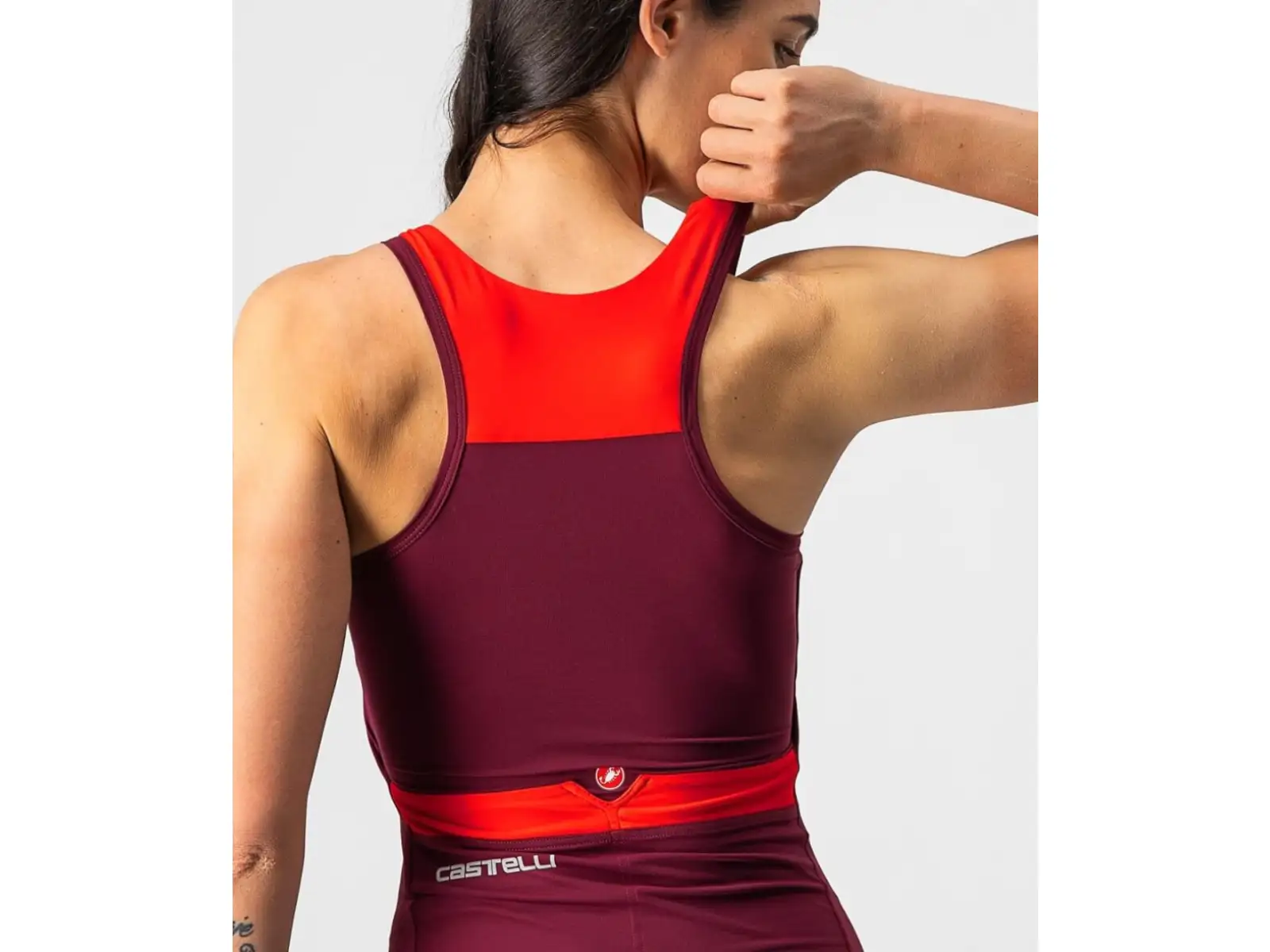 Castelli Solaris Damen ärmelloses Trikot bordeaux/rot
