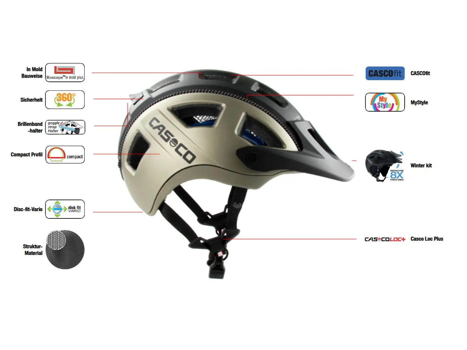 Casco MTBE 2 Helm Splatter Brown