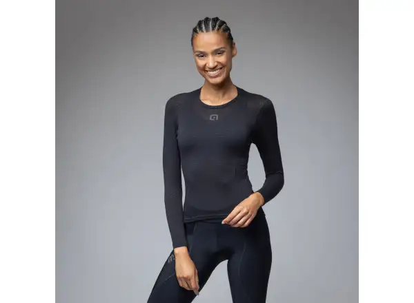 Alé Intimo Merino Damen Unterhemd Langarm Black