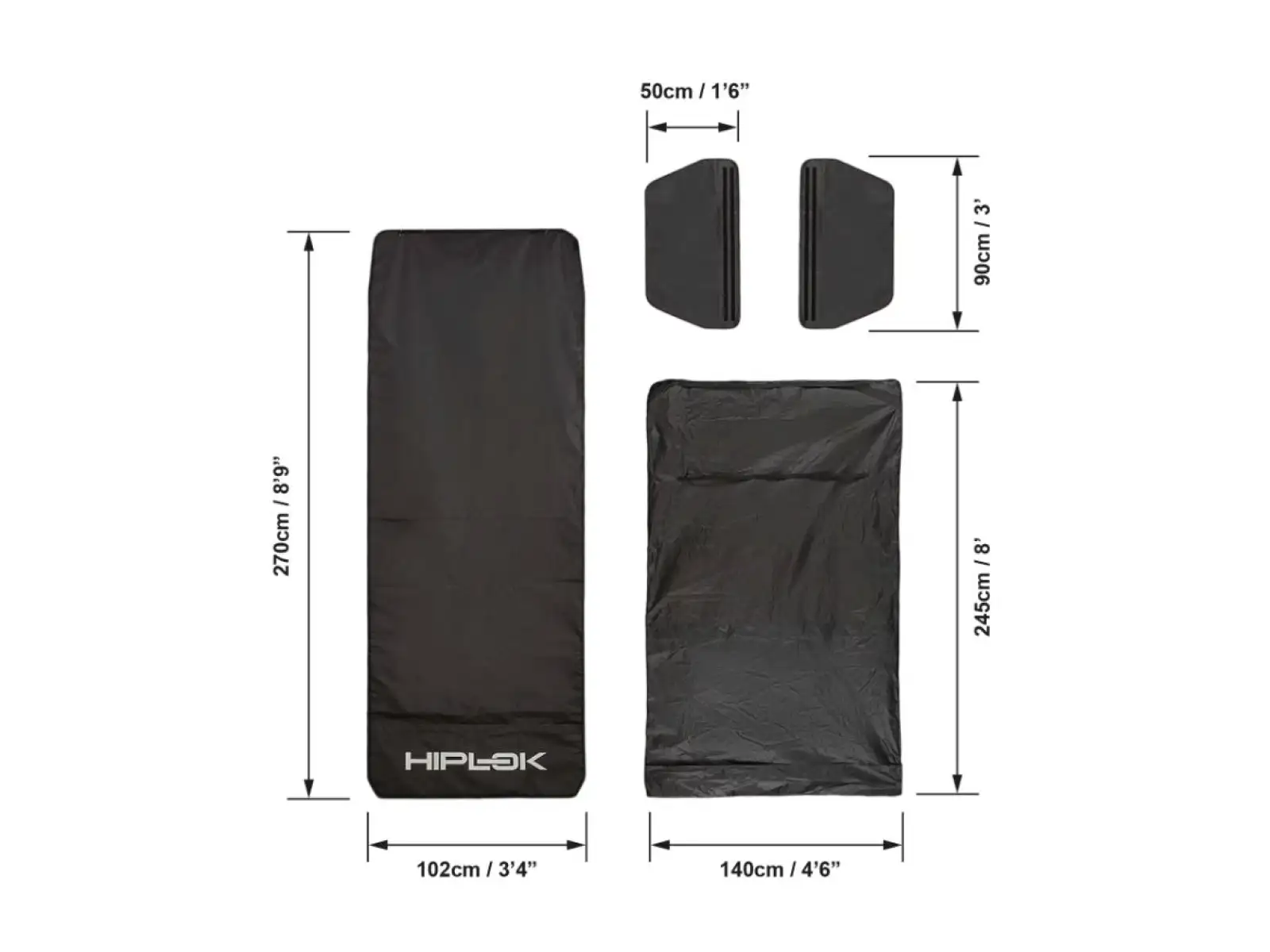 Hiplok Rideshield Schutzmatte 2700 x 1020 mm schwarz