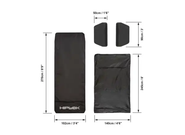 Hiplok Rideshield Schutzmatte 2700 x 1020 mm schwarz