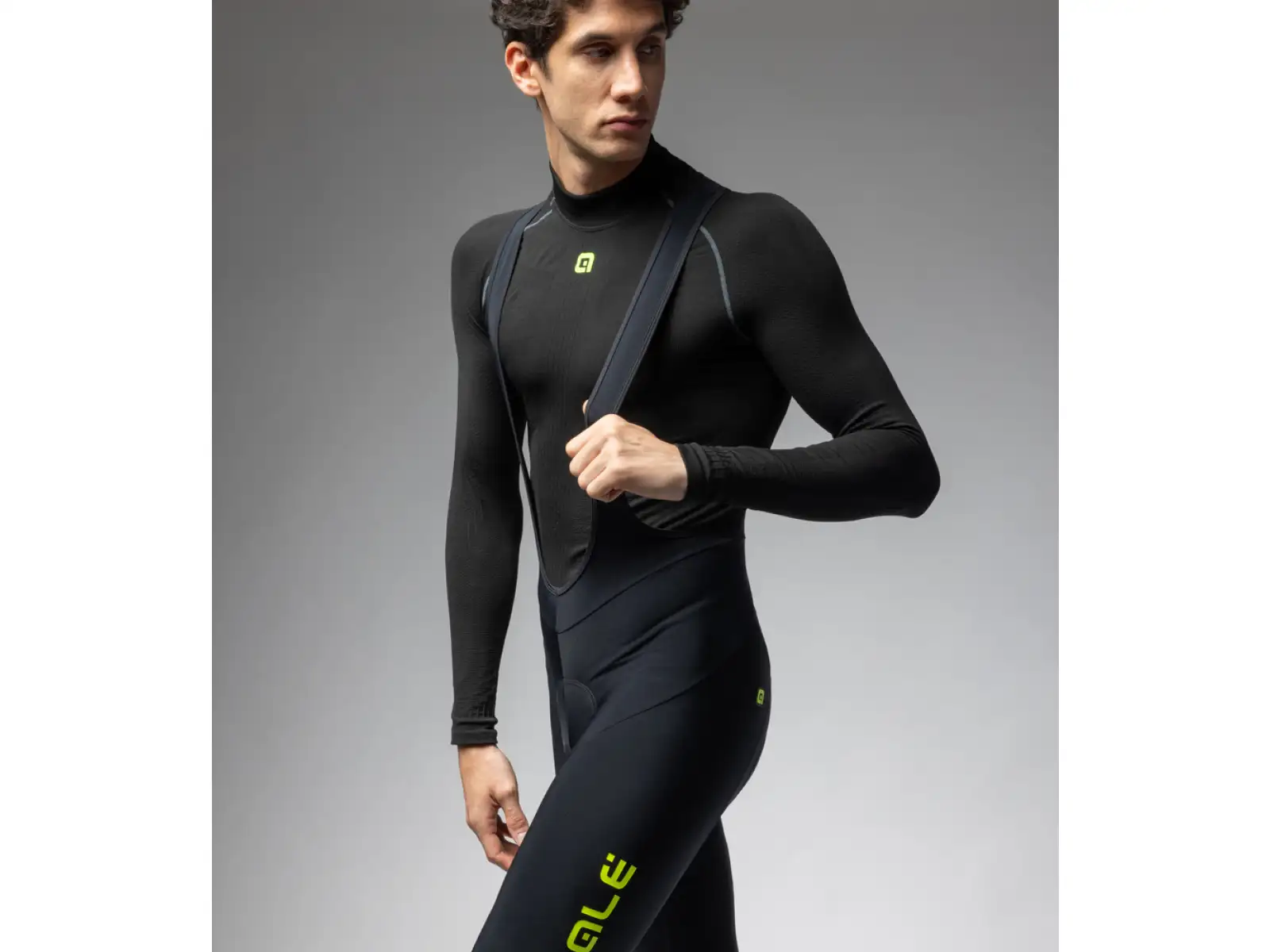 ALÉ Calzamaglia C/B Winter Herren Winter-Radhose black/fluo yellow