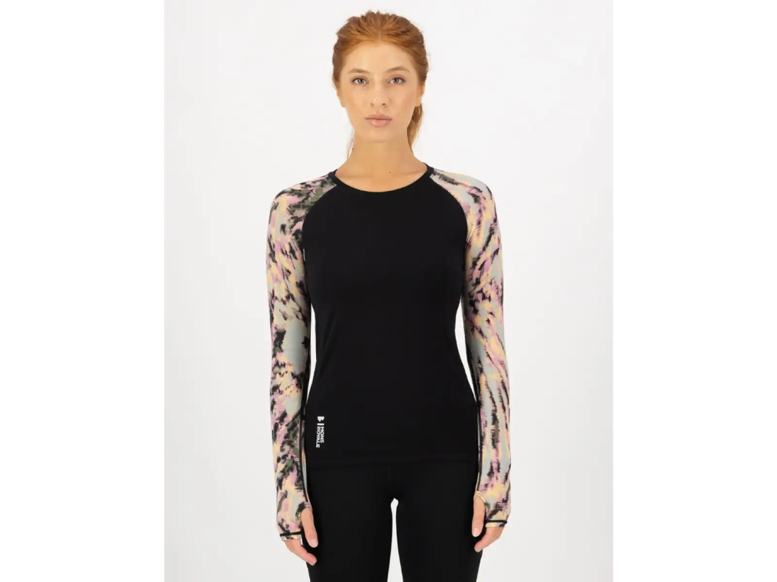 Mons Royale Bella Merino Damen T-Shirt langer Ärmel Rad Things/Black