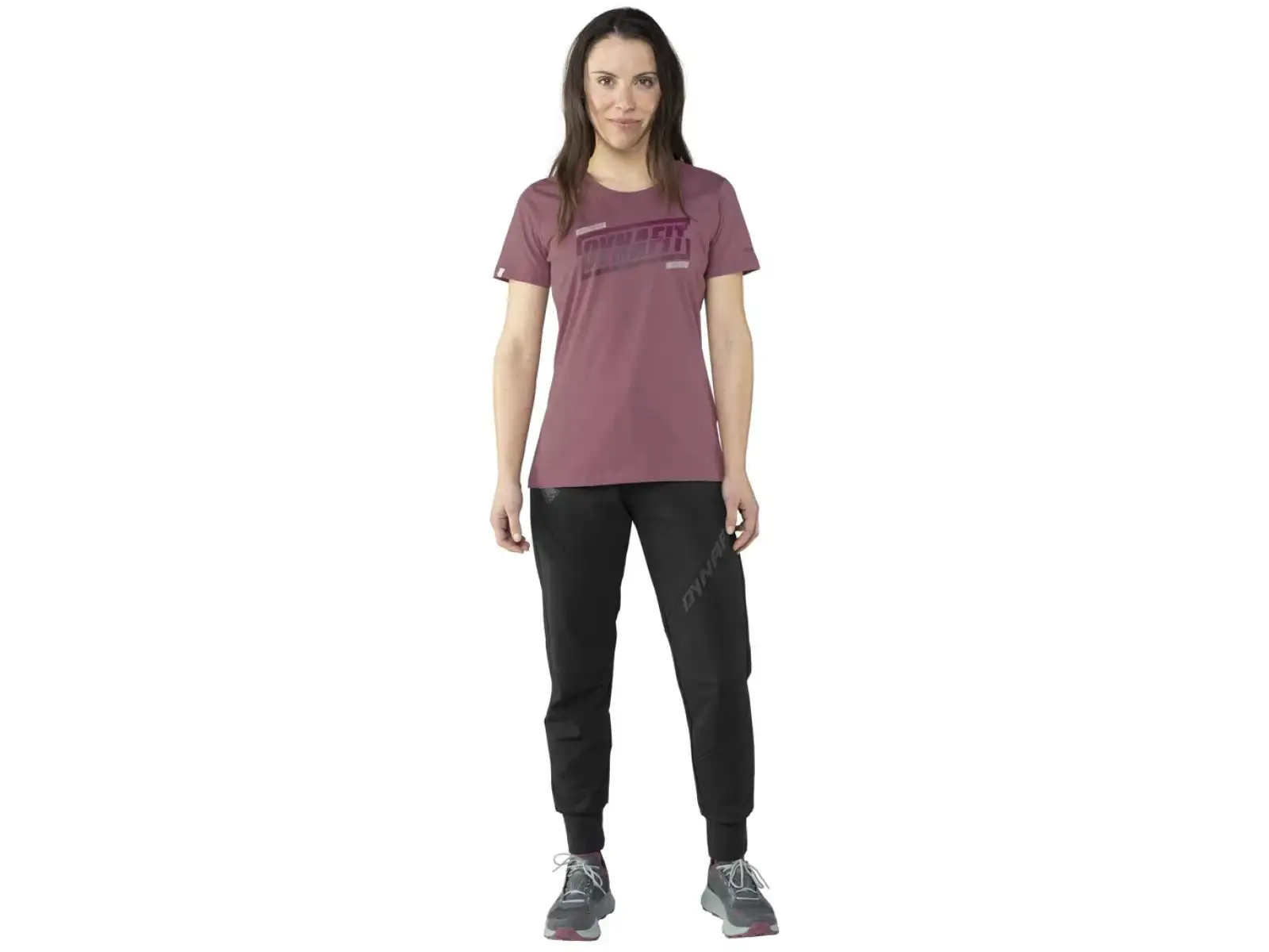 Dynafit Graphic Cotton Damen T-Shirt Kurzarm Dark Rose/Tabloid