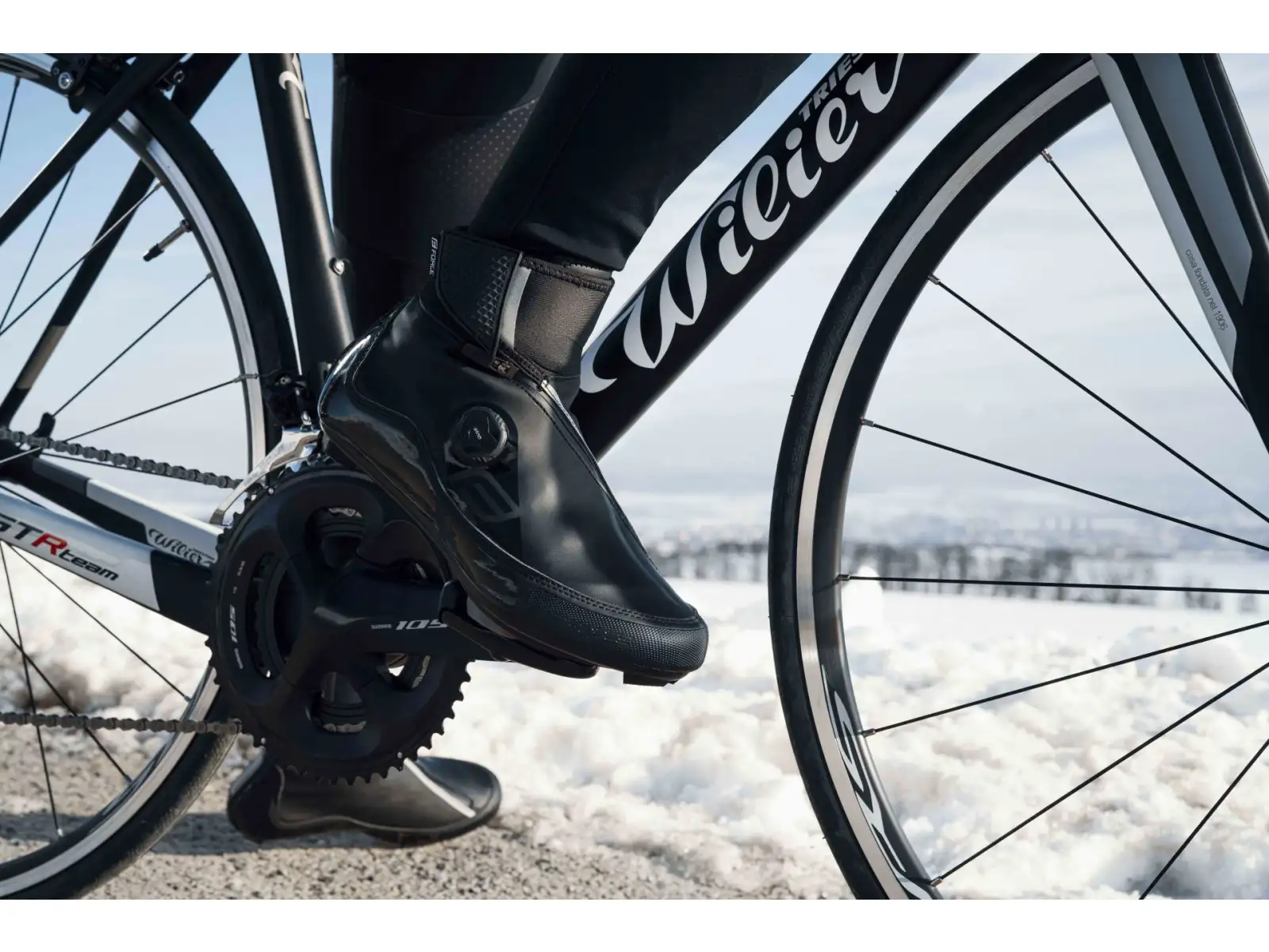 Force Road Glacier Winter Road Bike Schuhe für Herren in Schwarz.