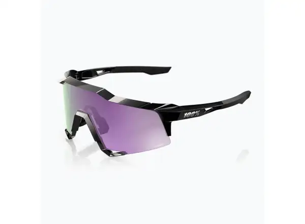 100% Speedcraft Sonnenbrille – Polished Black mit HiPER Polarized Lavender Mirror