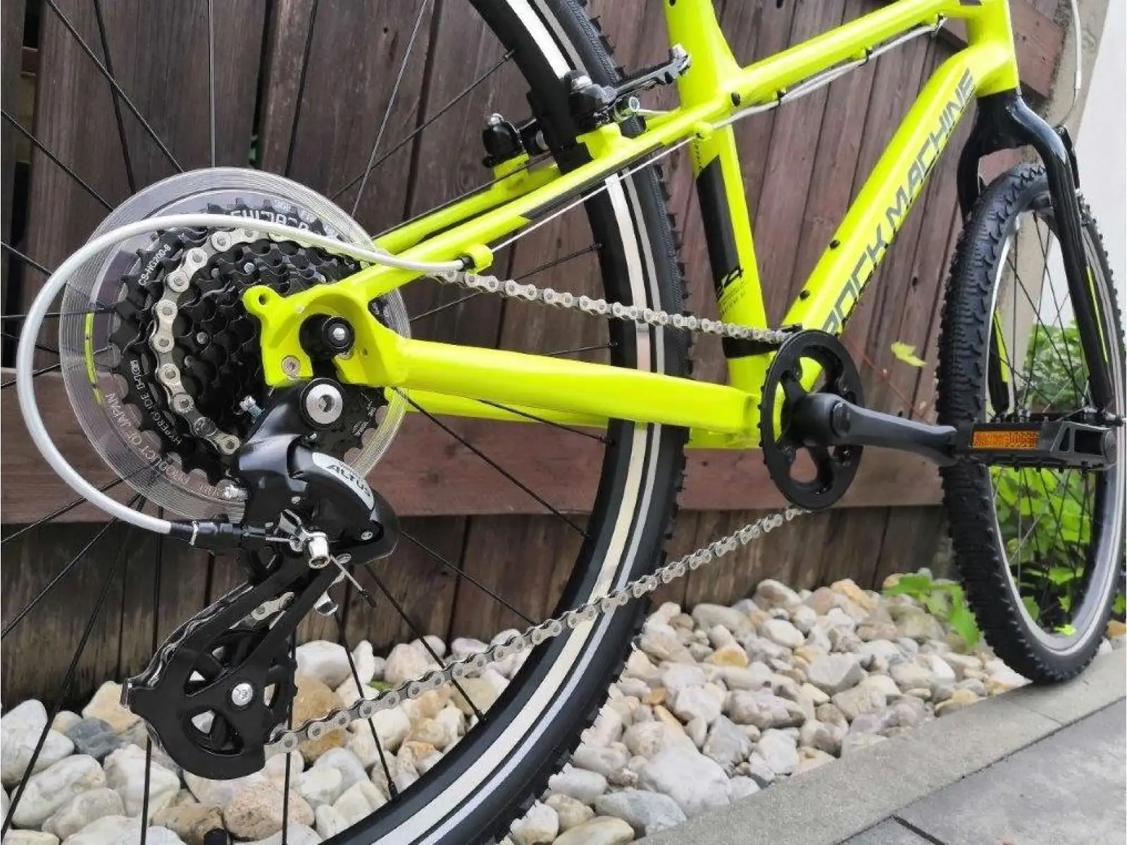 Rock Machine Thunder 24 Gloss Radioaktiv Gelb/Schwarz/Dunkelgrau Kinderfahrrad