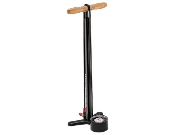 Lezyne Steel Floor Drive Pumpe Hochglanz Schwarz.