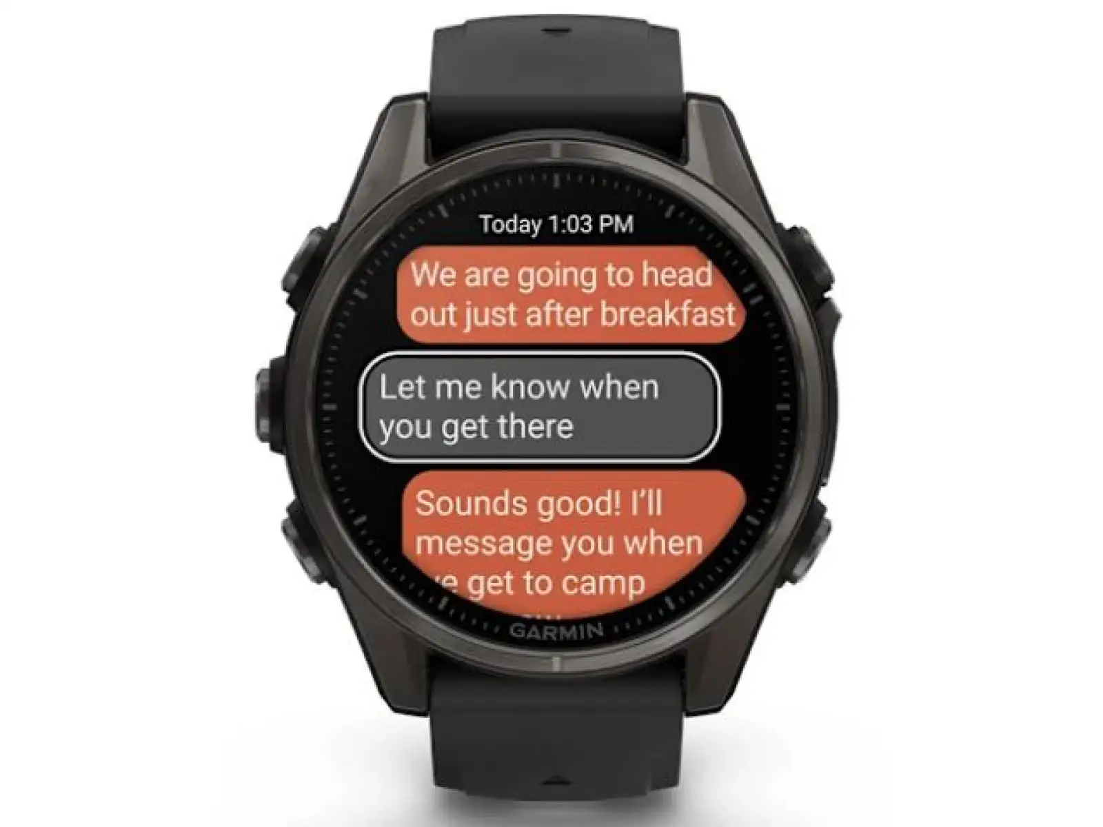 Garmin fenix 8 - 43 mm AMOLED Saphir Smartwatch in Carbon Titanium Schwarz/Steingrau
