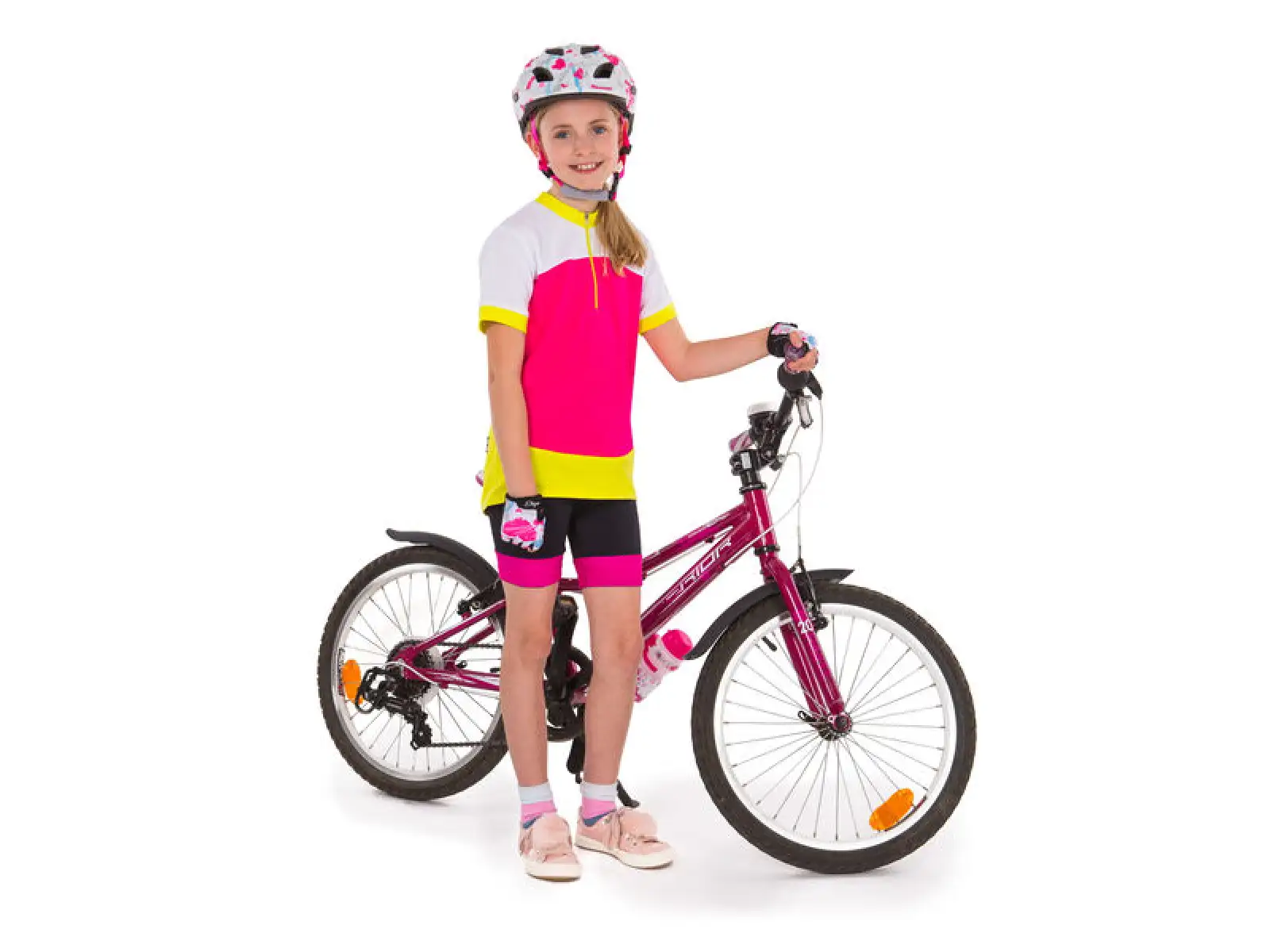Etape Peddy Kinder Kurzarmtrikot pink/lime