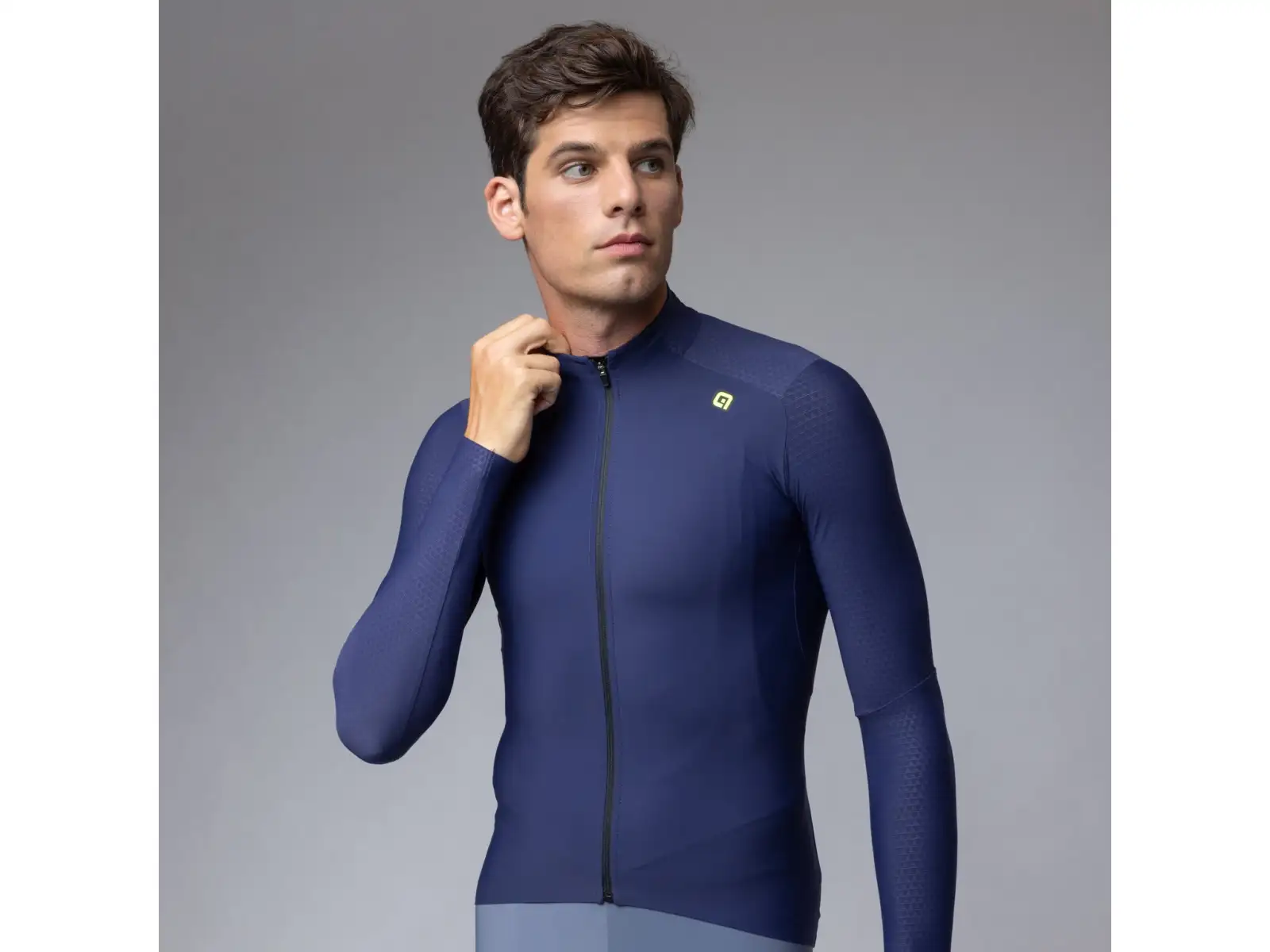 Alé R-EV1 Warm Race Herren gefüttertes Radtrikot Blueish