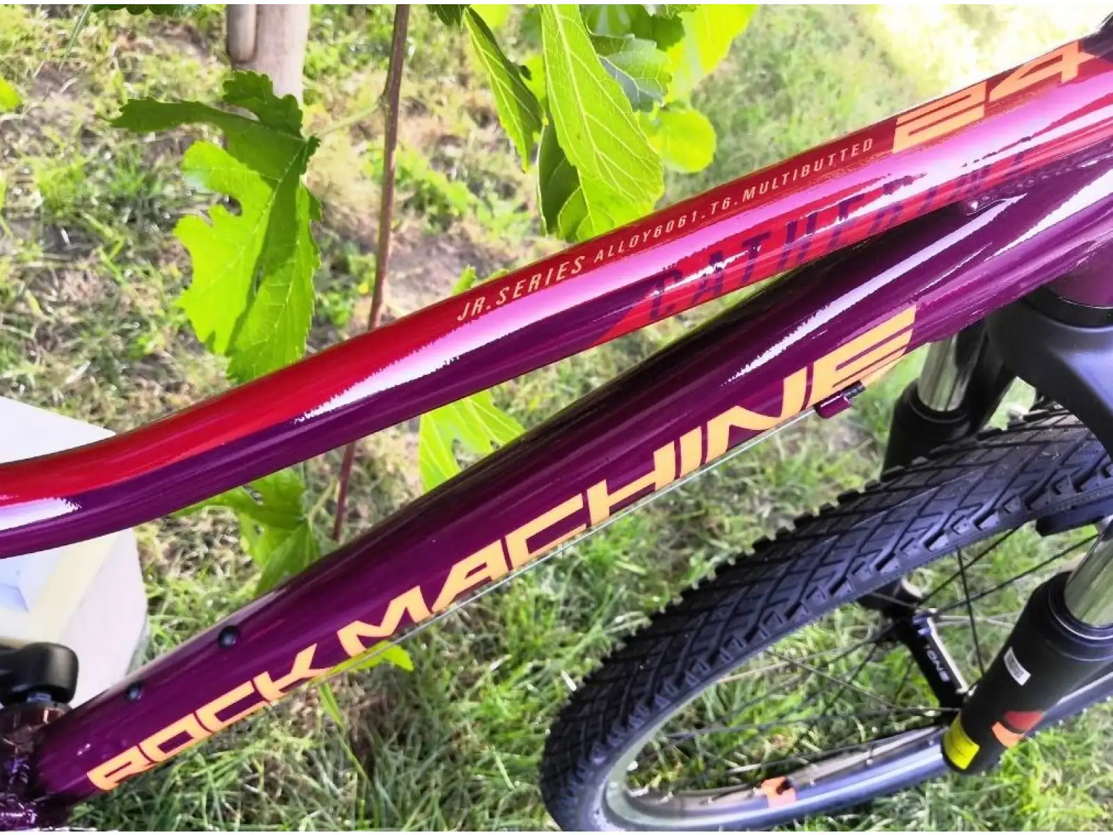 Rock Machine Catherine 24 VB Mountainbike in Gloss Crimson/Orange/Crimson.