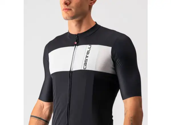 Castelli Prologo 7 Herrentrikot Kurzarm Light Schwarz/Silbergrau-Elfenbein