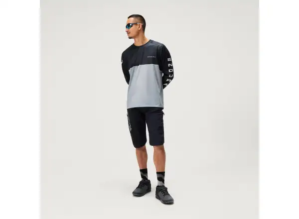 Endura Core Printed L/S Tee Herrentrikot Langarm Black