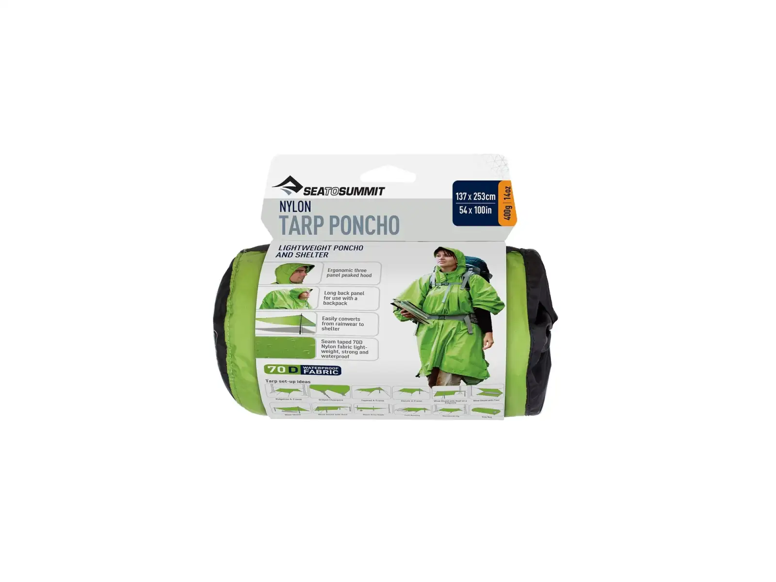 Sea to Summit Nylon Tarp Poncho Grün