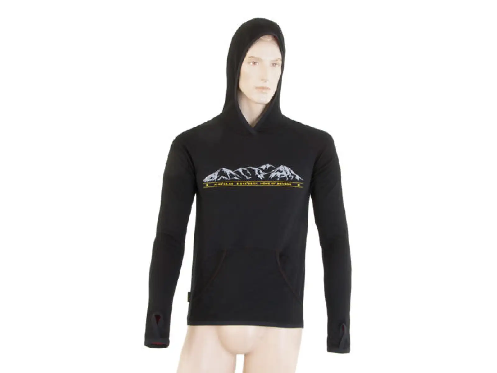 Sensor Merino Upper Mountains Herren Kapuzenpullover Schwarz