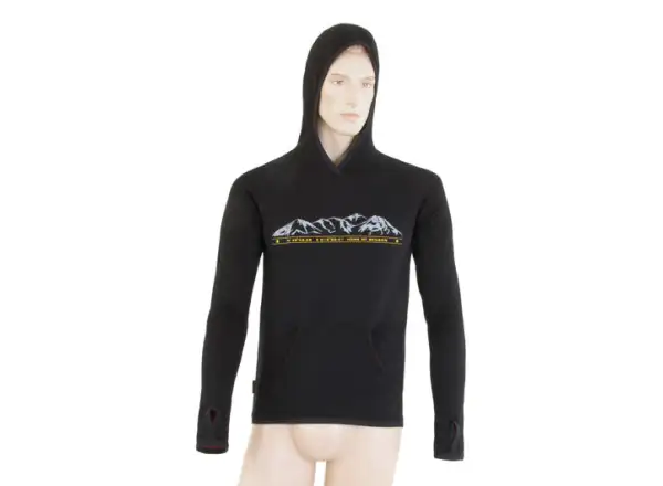 Sensor Merino Upper Mountains Herren Kapuzenpullover Schwarz